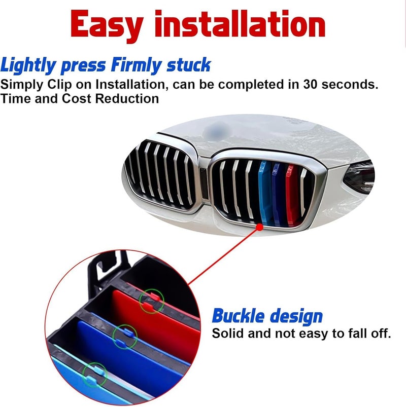 WITRRTIW Automotive grille Insert Trims Strips Front Center Kidney Grilles Compatible with 2022-2024 BMW G01 X3 7-Beam grille insert accessories - Image 4